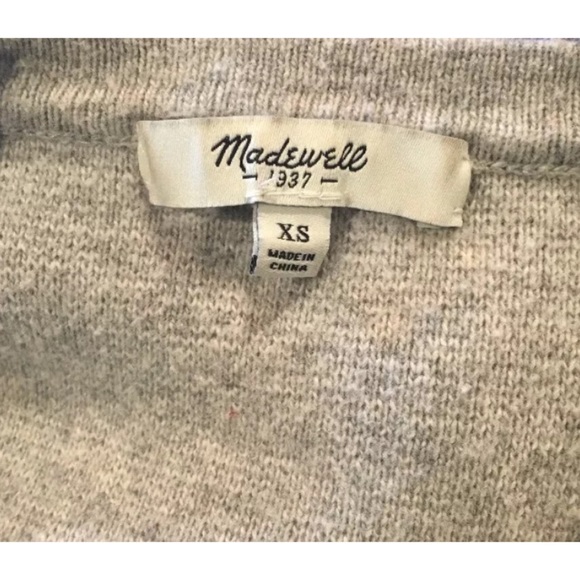 Madewell Gray Sweater Shirt Short Sleeve Size XS - Picture 6 of 6